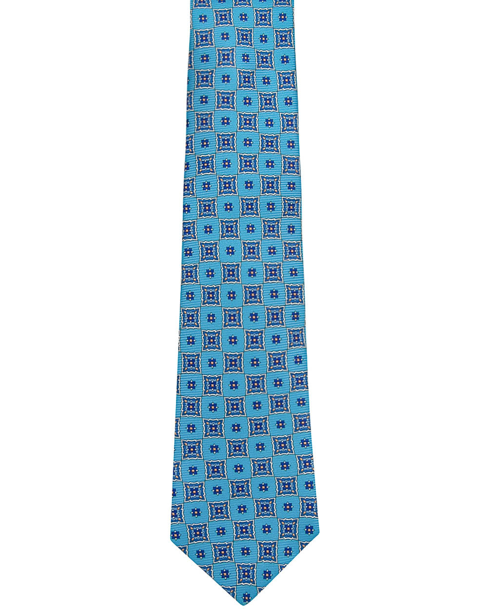 Bright and Dark Blue with Yellow Medallion Tie