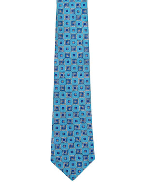 Bright and Dark Blue with Yellow Medallion Tie