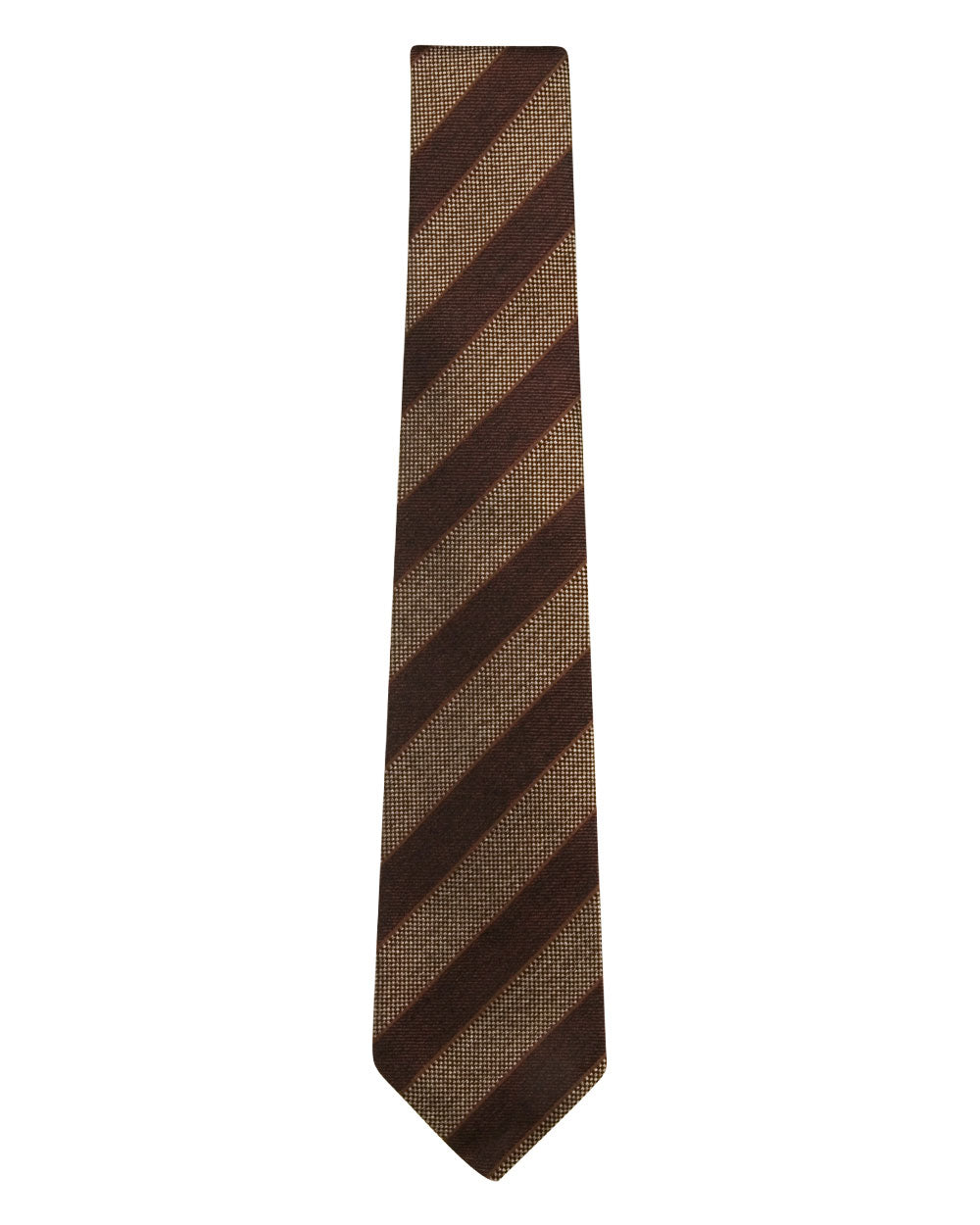 Brown and Beige Striped Tie