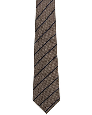Brown and Navy Striped Tie