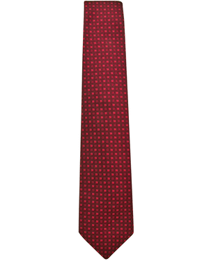 Burgundy and Red Squares Tie