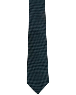 Dark Teal and Black Textured Woven Tie