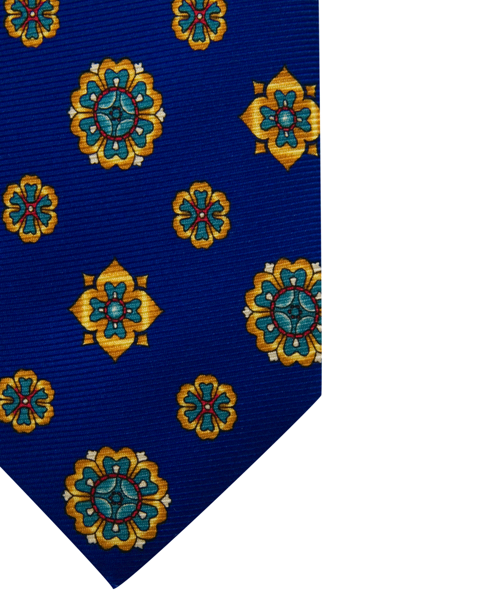 Deep Blue and Orange Medallion Tie