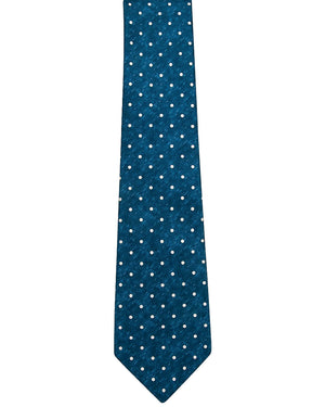 Denim and White Dotted Tie