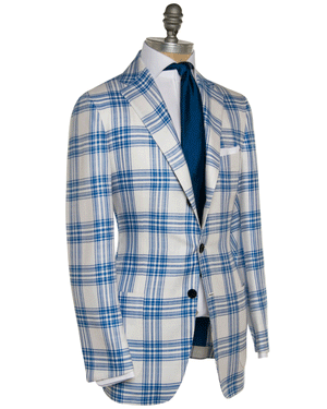Electric Blue and White Plaid Sportcoat