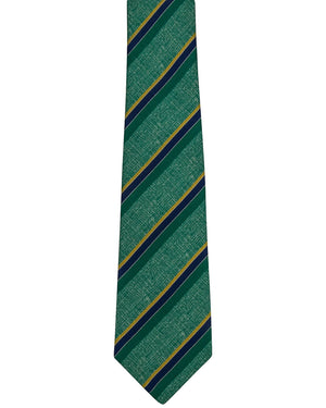 Green Navy and Yellow Multi Stripe Tie