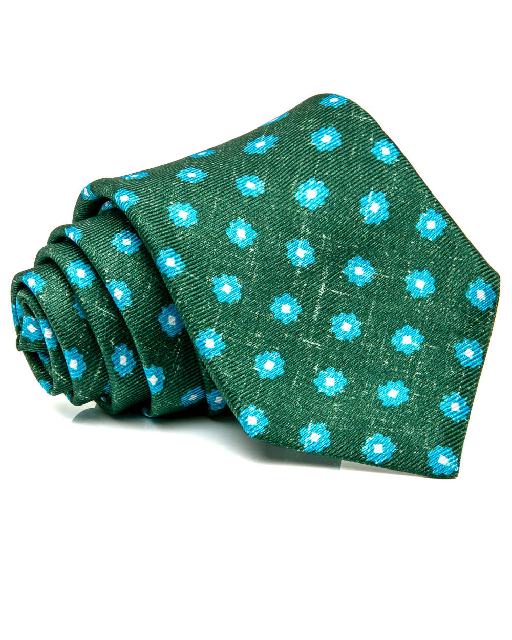 Green and Light Blue Floral Tie
