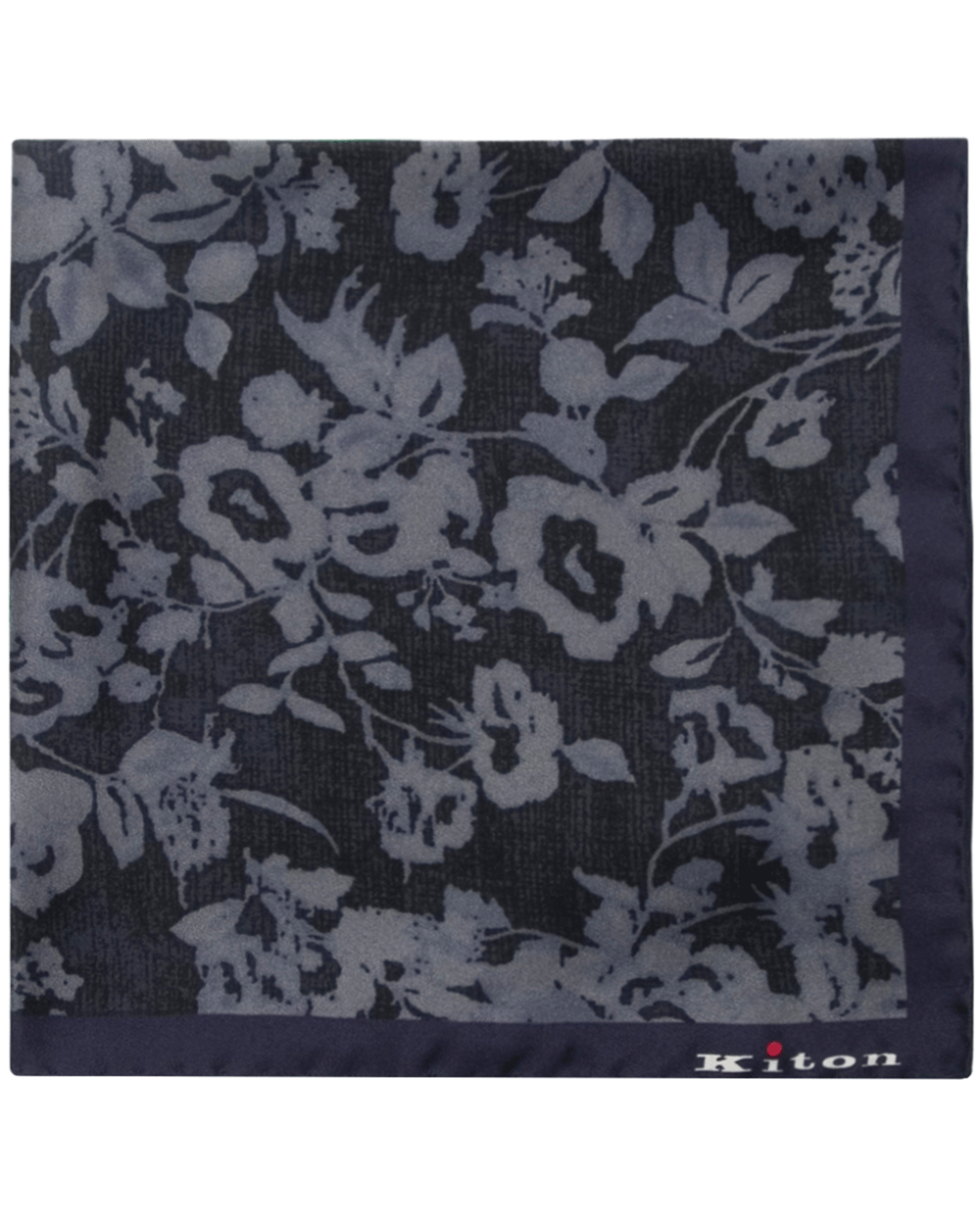 Grey and Charcoal Floral Print Pocket Square