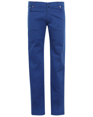 High Blue Cotton Blend Slim Fit Chino Pant