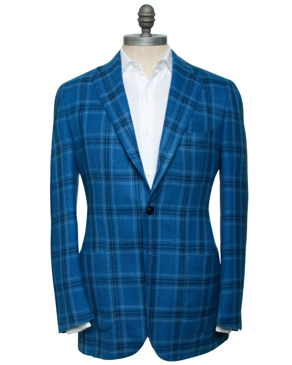 High Blue and Navy Plaid Sportcoat
