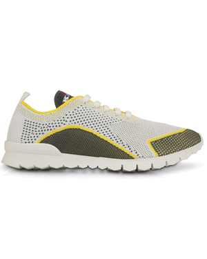 Knit Low Top Sneaker in Grey and Yellow