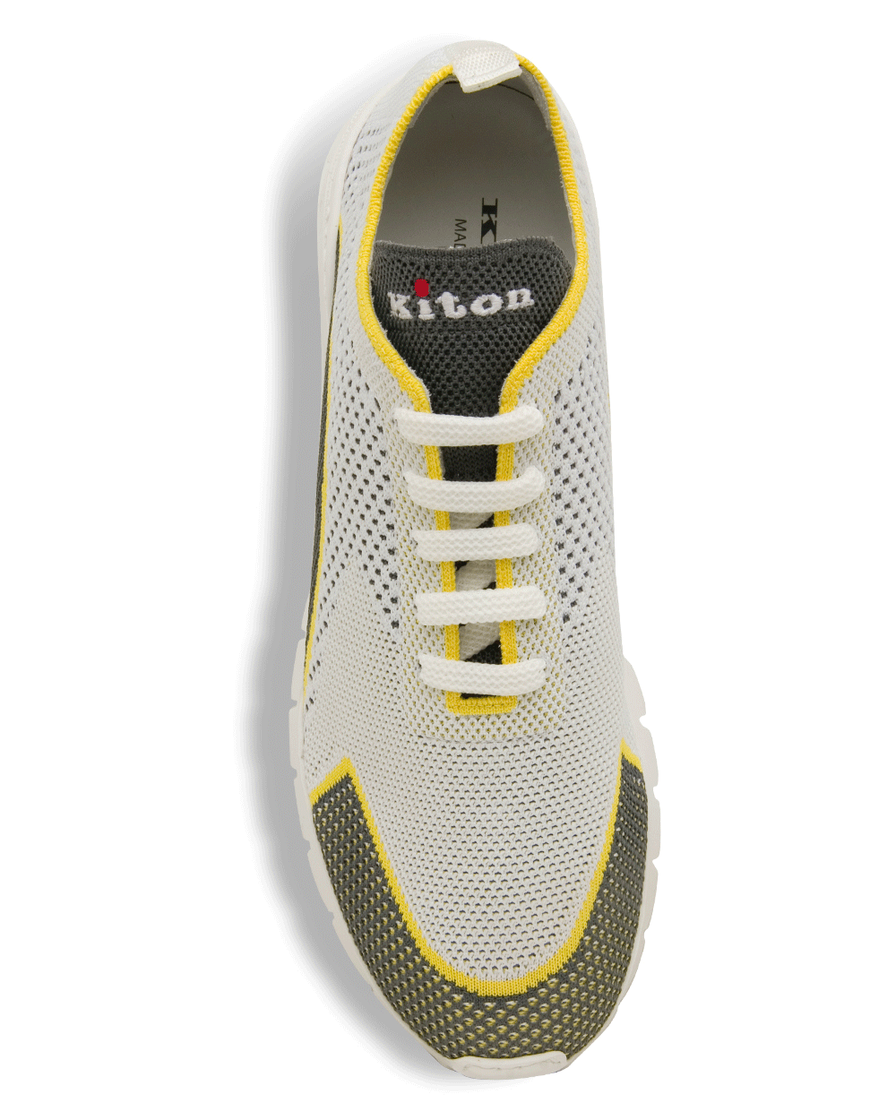 Knit Low Top Sneaker in Grey and Yellow