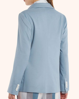 Light Blue Cashmere Single Button Jacket