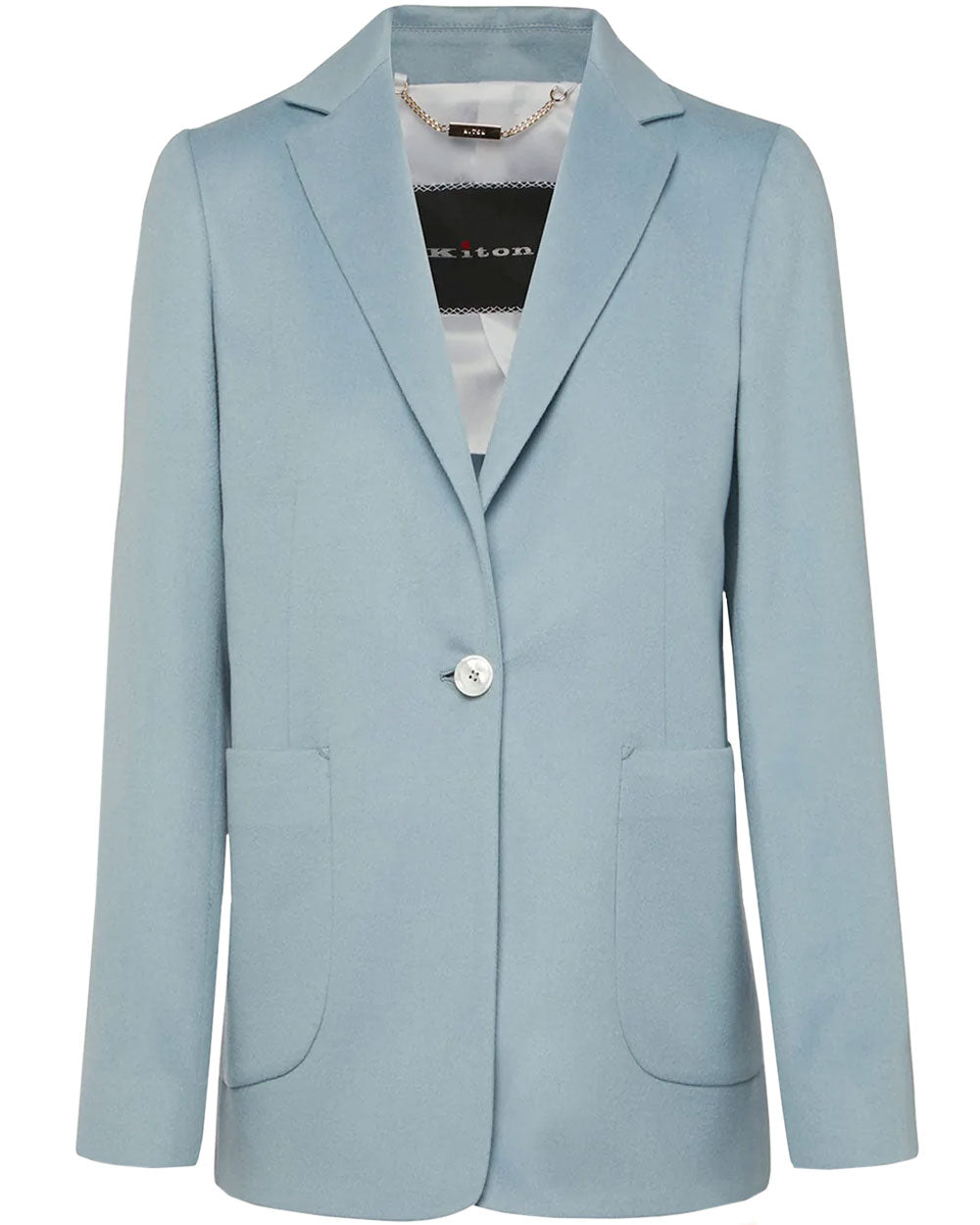 Light Blue Cashmere Single Button Jacket