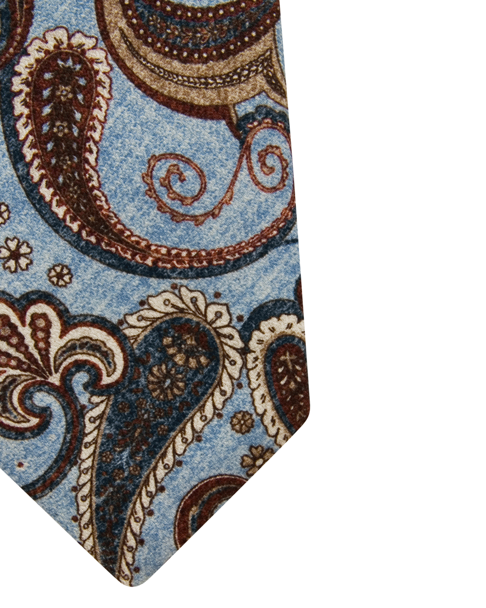 Light Blue and Brown Macro Paisley Tie