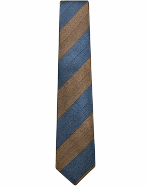 Light Blue and Brown Stripes Tie