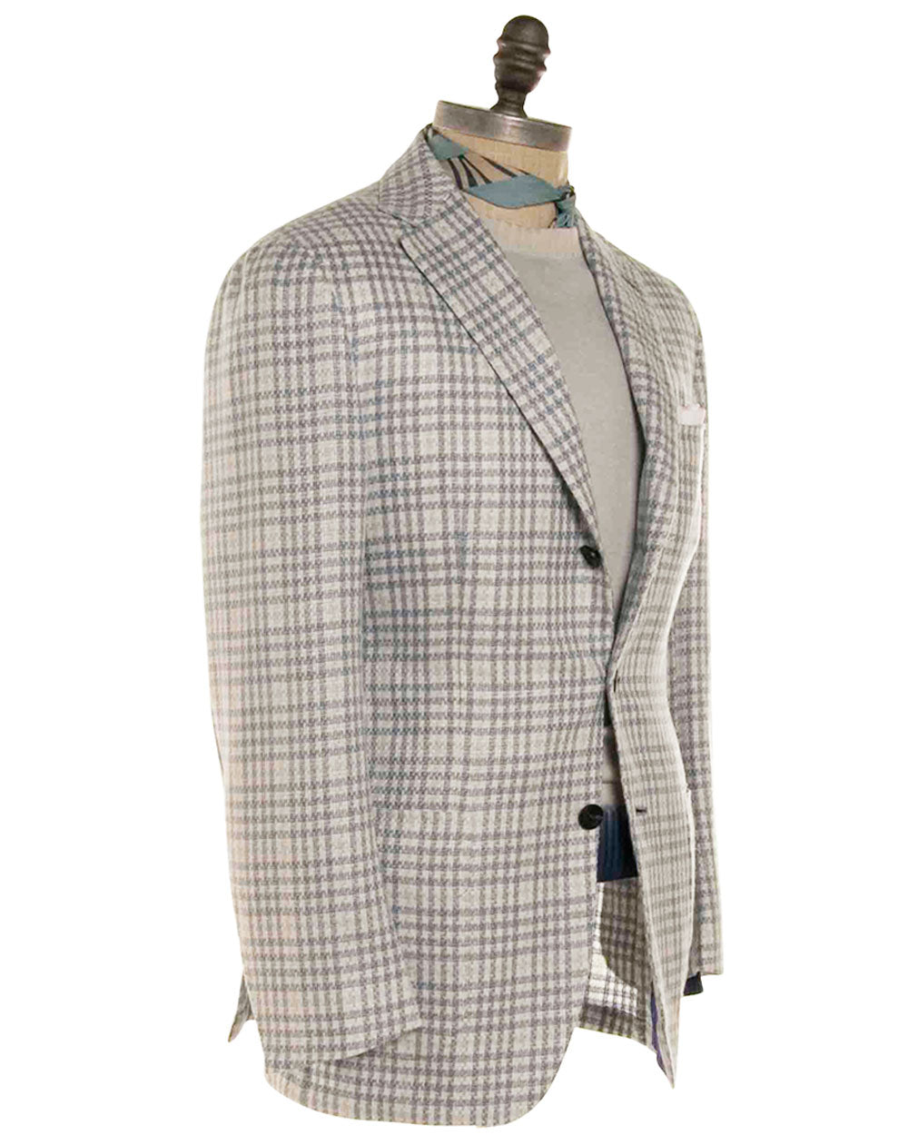 Light Blue and Ivory Houndstooth Sportcoat