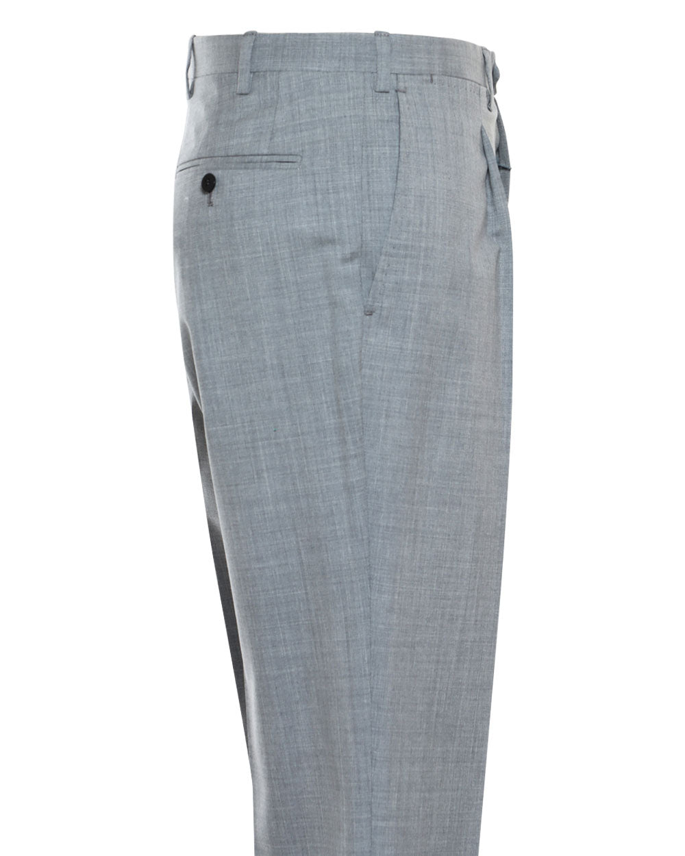 Light Grey Virgin Wool Single Pleat Dress Trouser