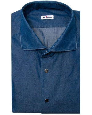 Medium Blue Chambray Snap Button Shirt