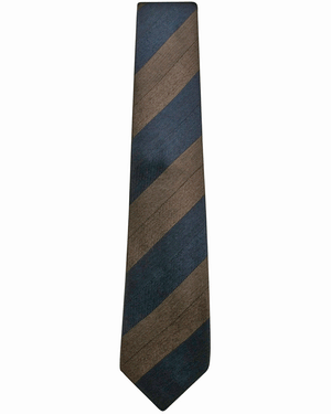 Navy and Brown Stripes Tie