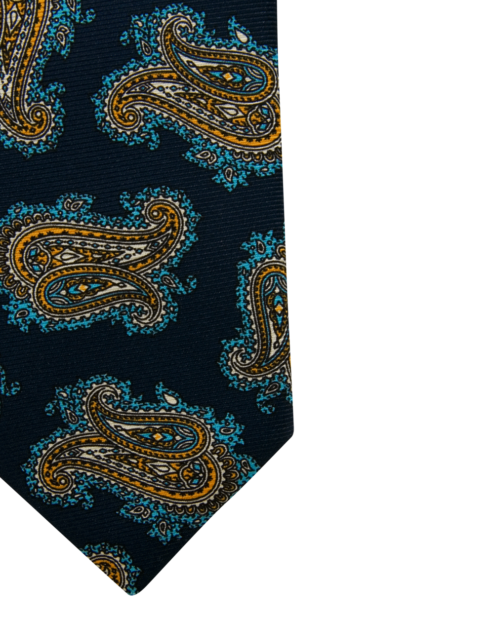Navy and Gold Paisley Tie