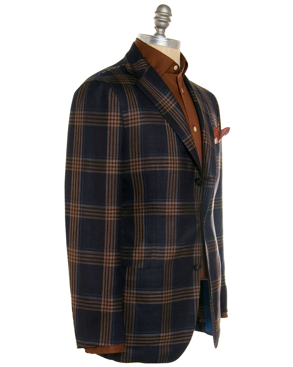 Navy and Rust Plaid Sportcoat