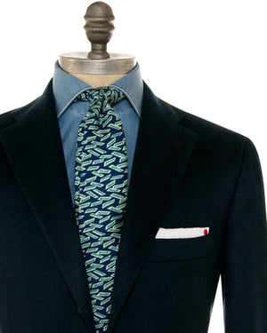 Navy and Turquoise Cashmere Melange Sportcoat