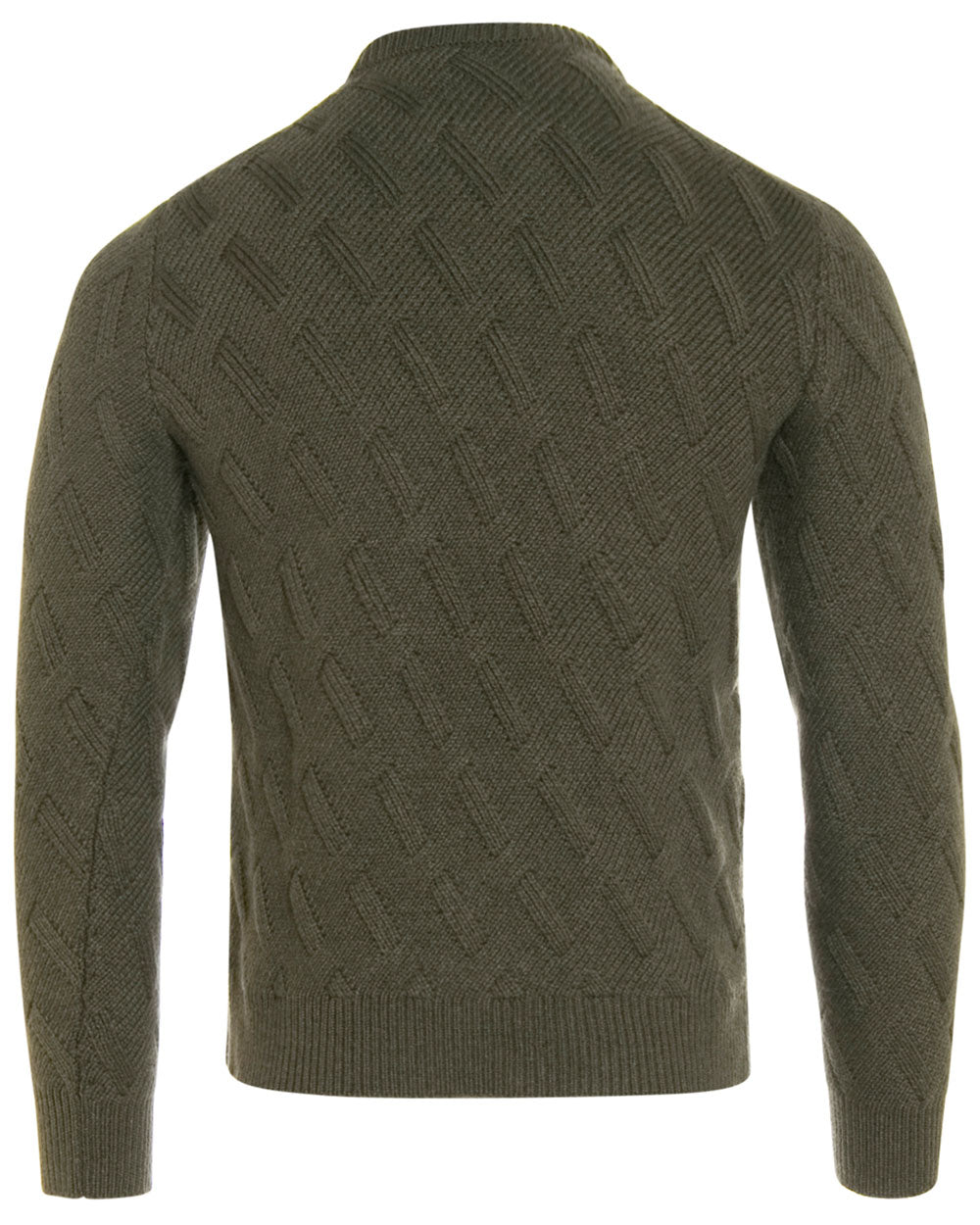 Olive Cable Crewneck Sweater