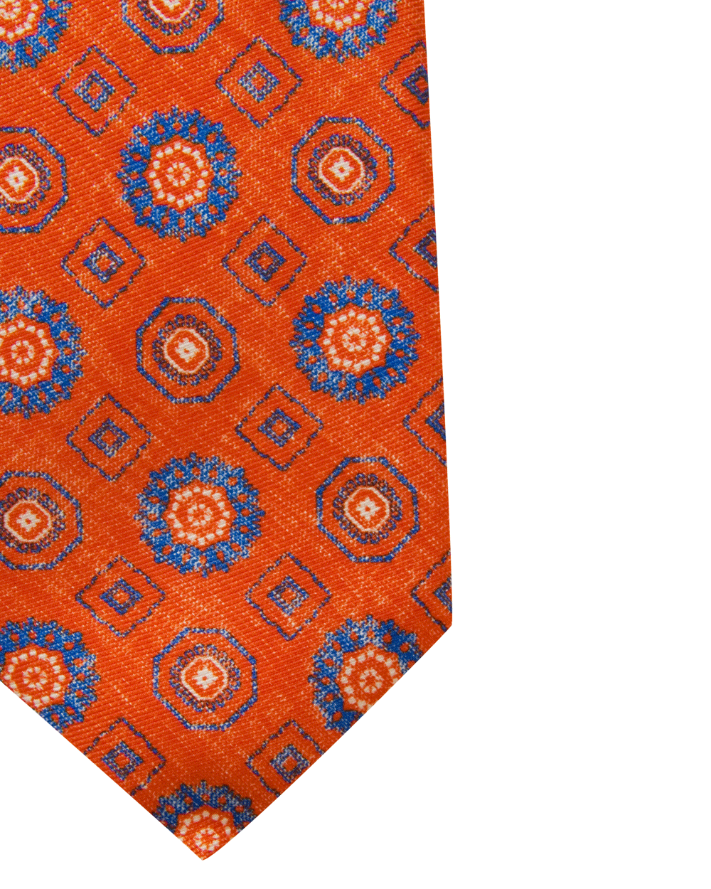 Orange and Blue Melange Medallion Tie