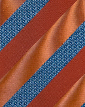 Orange with Light Blue Stripe Tie
