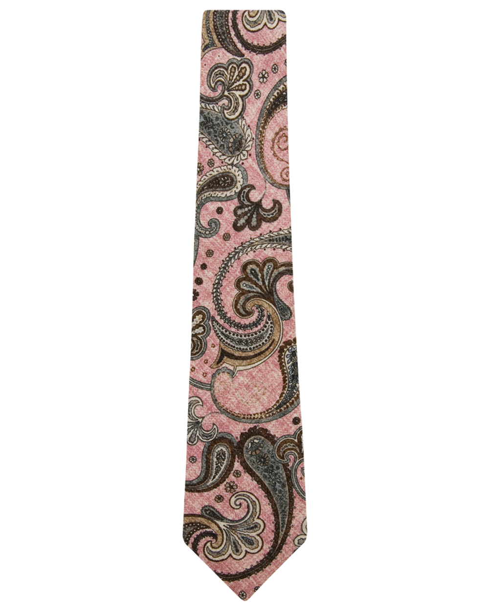 Pink and Brown Macro Paisley Tie