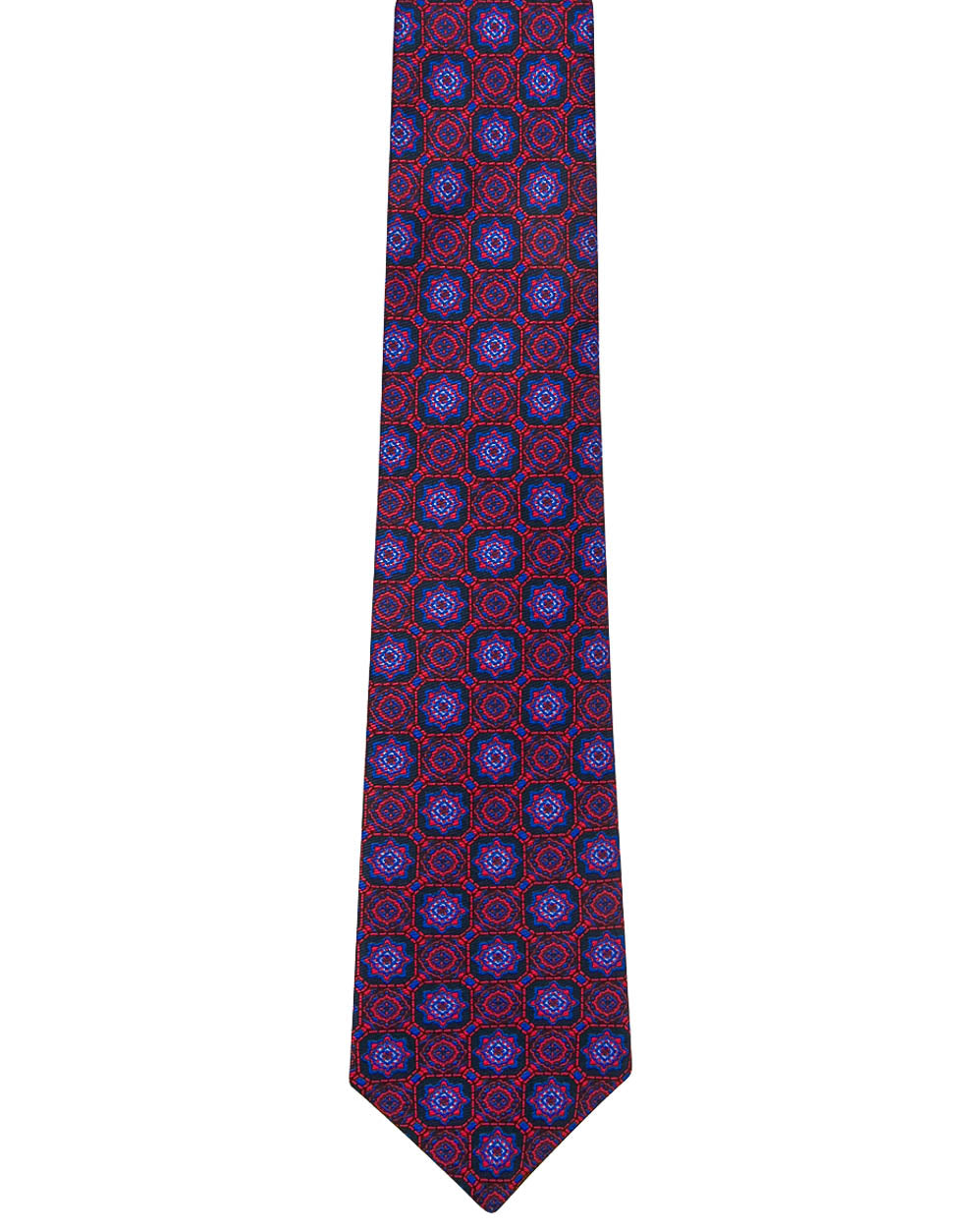 Red and Blue Medallion Tie – Stanley Korshak