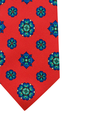 Red and Blue Medallion Tie