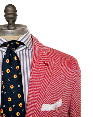 Red and White Chevron Sportcoat