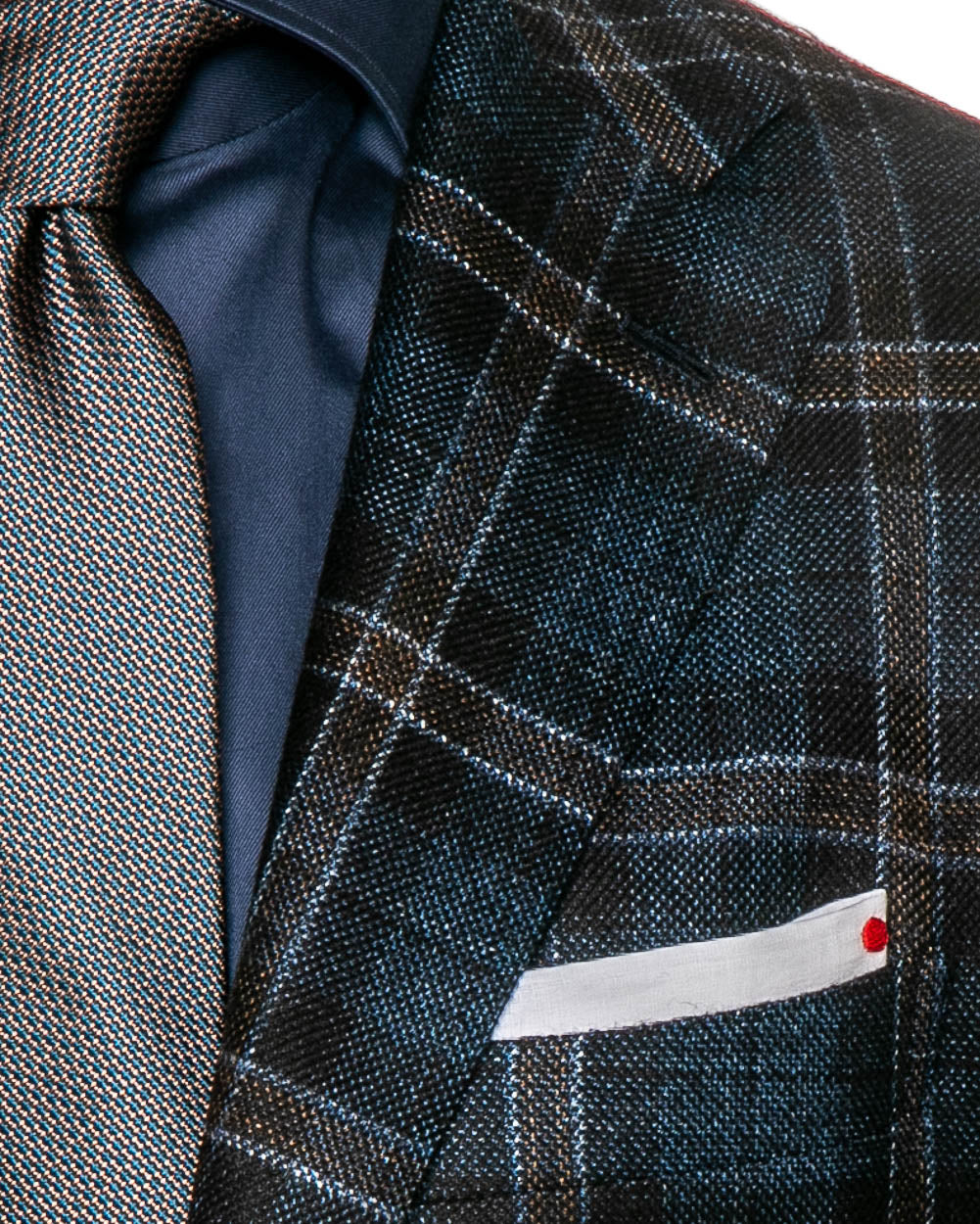 Royal Blue Plaid with Rust Windowpane Sportcoat