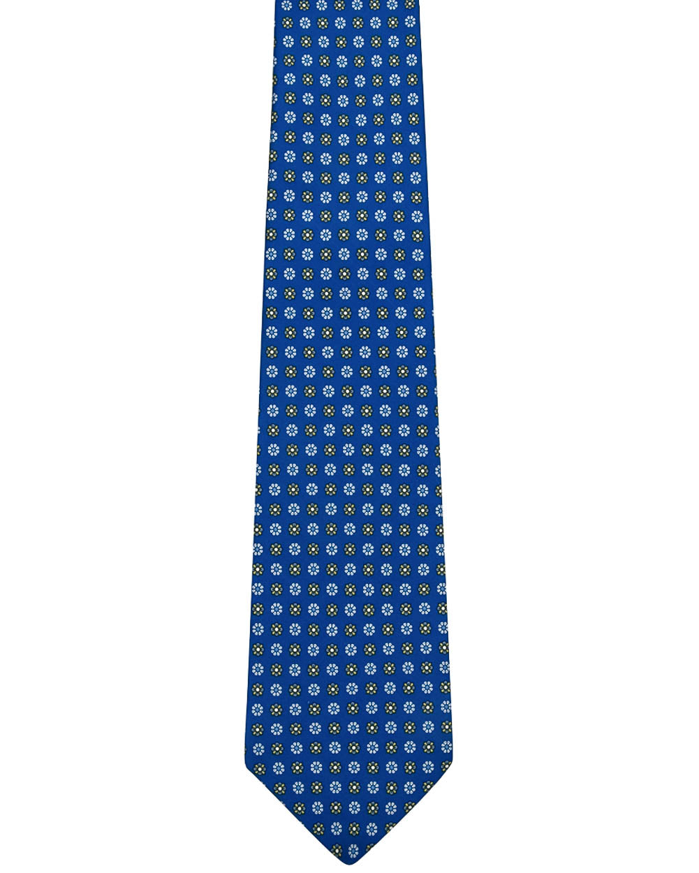 Royal Blue and Lime Green Floral Tie