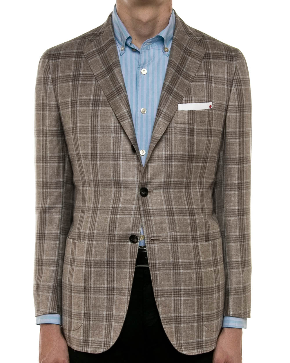 Tan and Teal Plaid Sportcoat