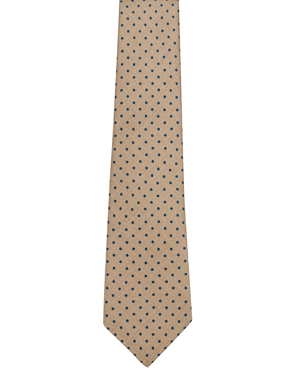 Tan with Mid Blue Dot Tie