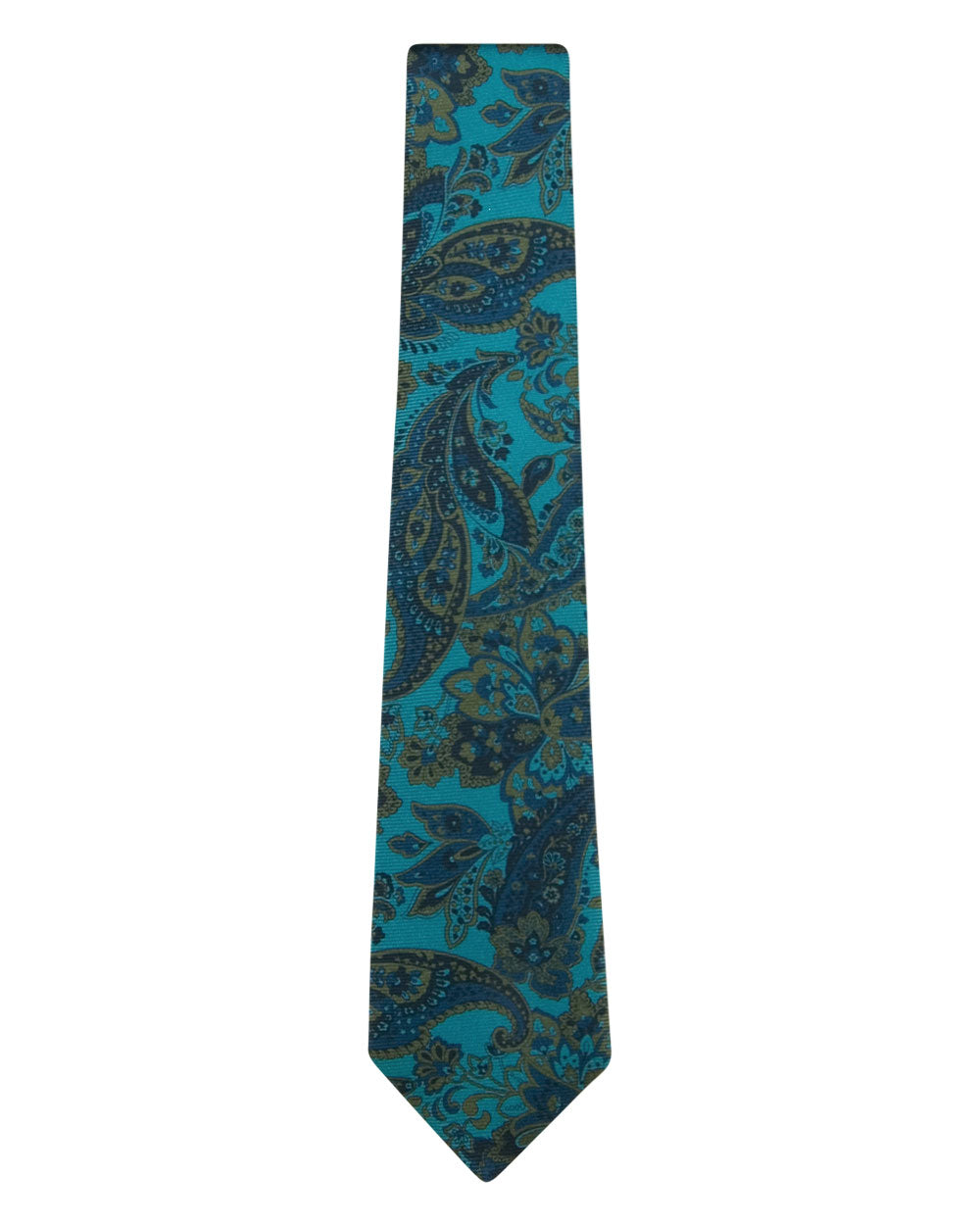 Teal and Blue Large Paisley Tie