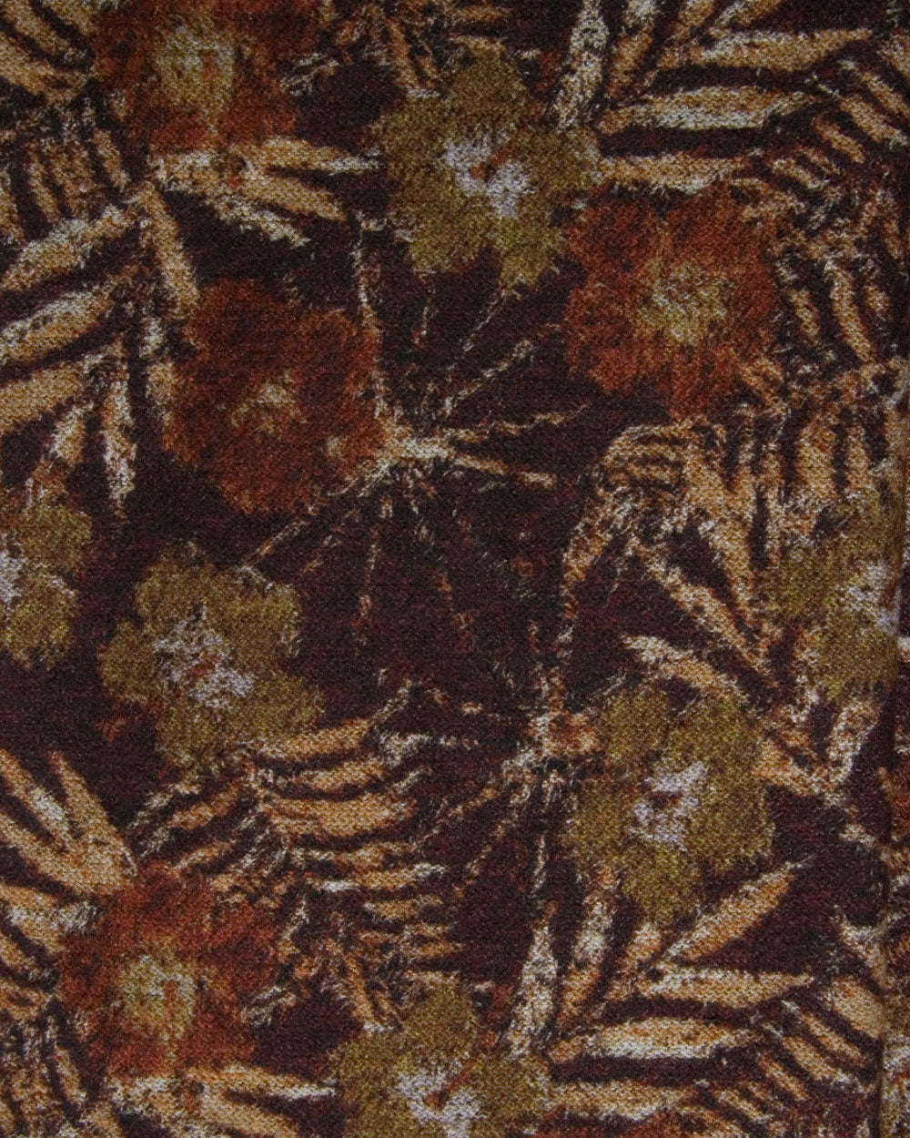 Tonal Palm Print Silk Scarf in Rust