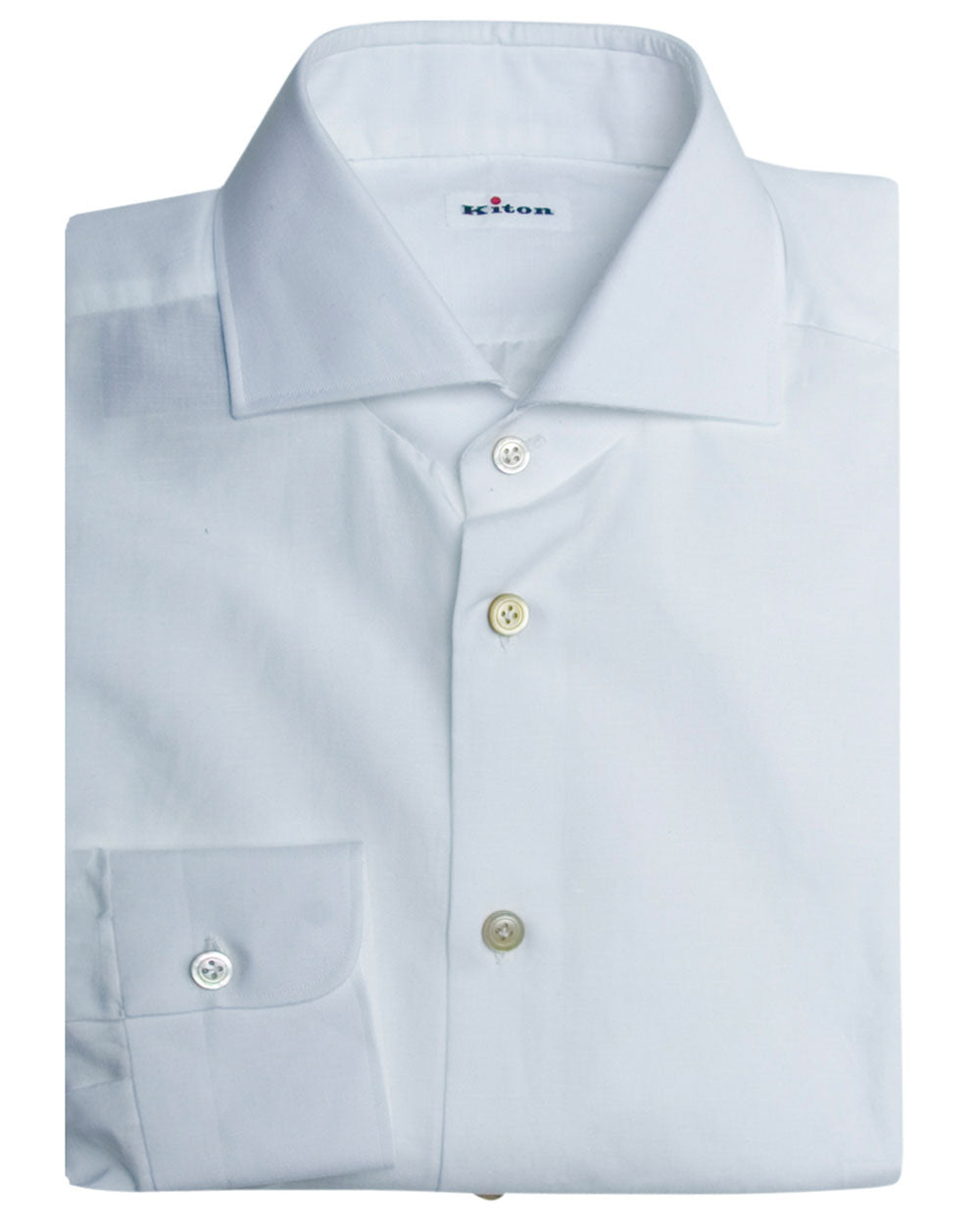 White Cotton and Linen Solid Dress Shirt