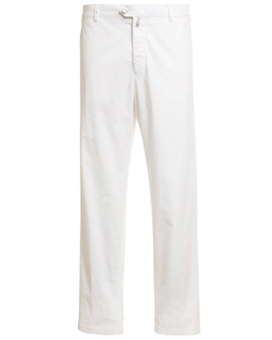 White Elastic Casual Pant