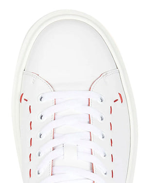 White with Red Stitch Sneaker