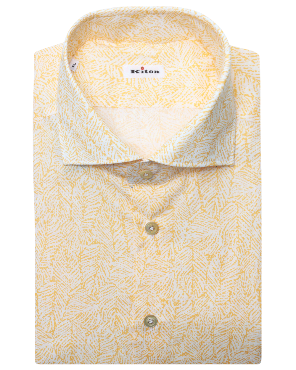 Yellow and White Abstract Cotton Sportshirt