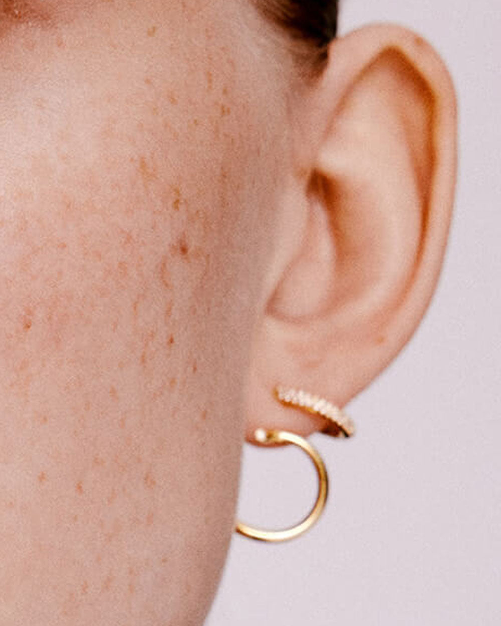 18k Yellow Gold Coil Diamond Earrings