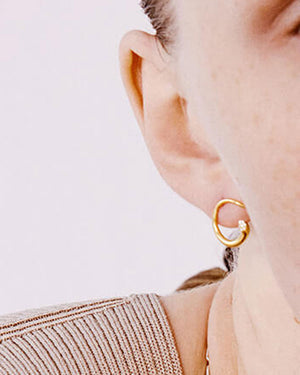 18k Yellow Gold Whirl Diamond Earrings