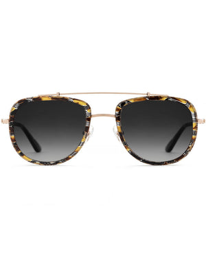 Breton Sunglasses in Cobra and Rose Gold