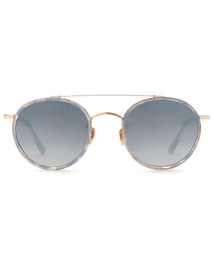 Porter Sunglasses in 18K Titanium and Opaline Mirrored