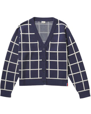 The Digby Cardigan in Navy and Cream
