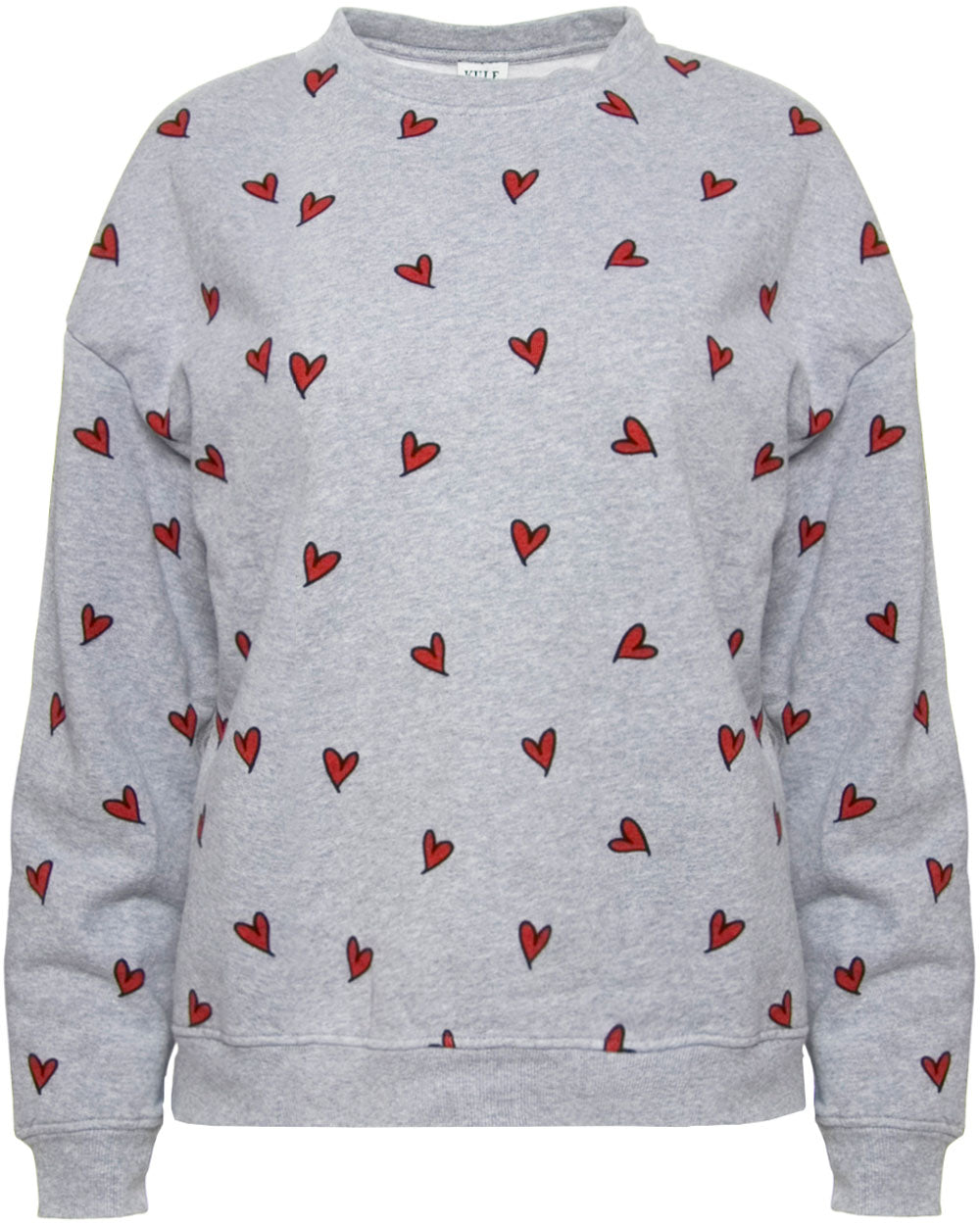 The Oversized Hearts Sweatshirt in Heather Grey
